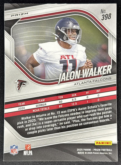 Jalon Walker 2025 Panini Prizm Lazer Falcons