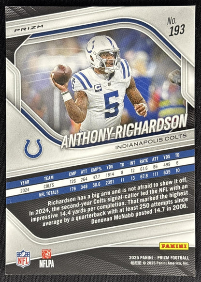 Anthony Richardson 2025 Panini Prizm Red White & Blue Colts
