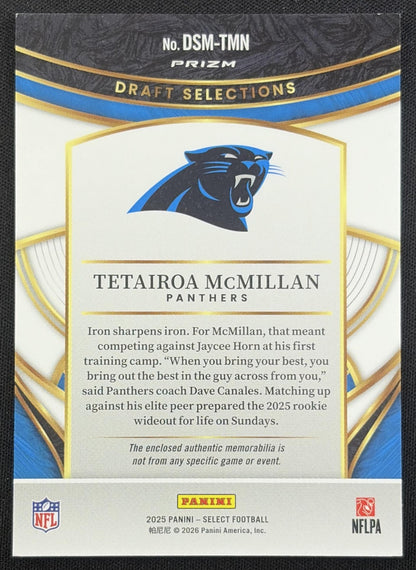 Tetairoa McMillan 2025 Panini Select Draft Selections Memorabilia Red Prizm Panthers