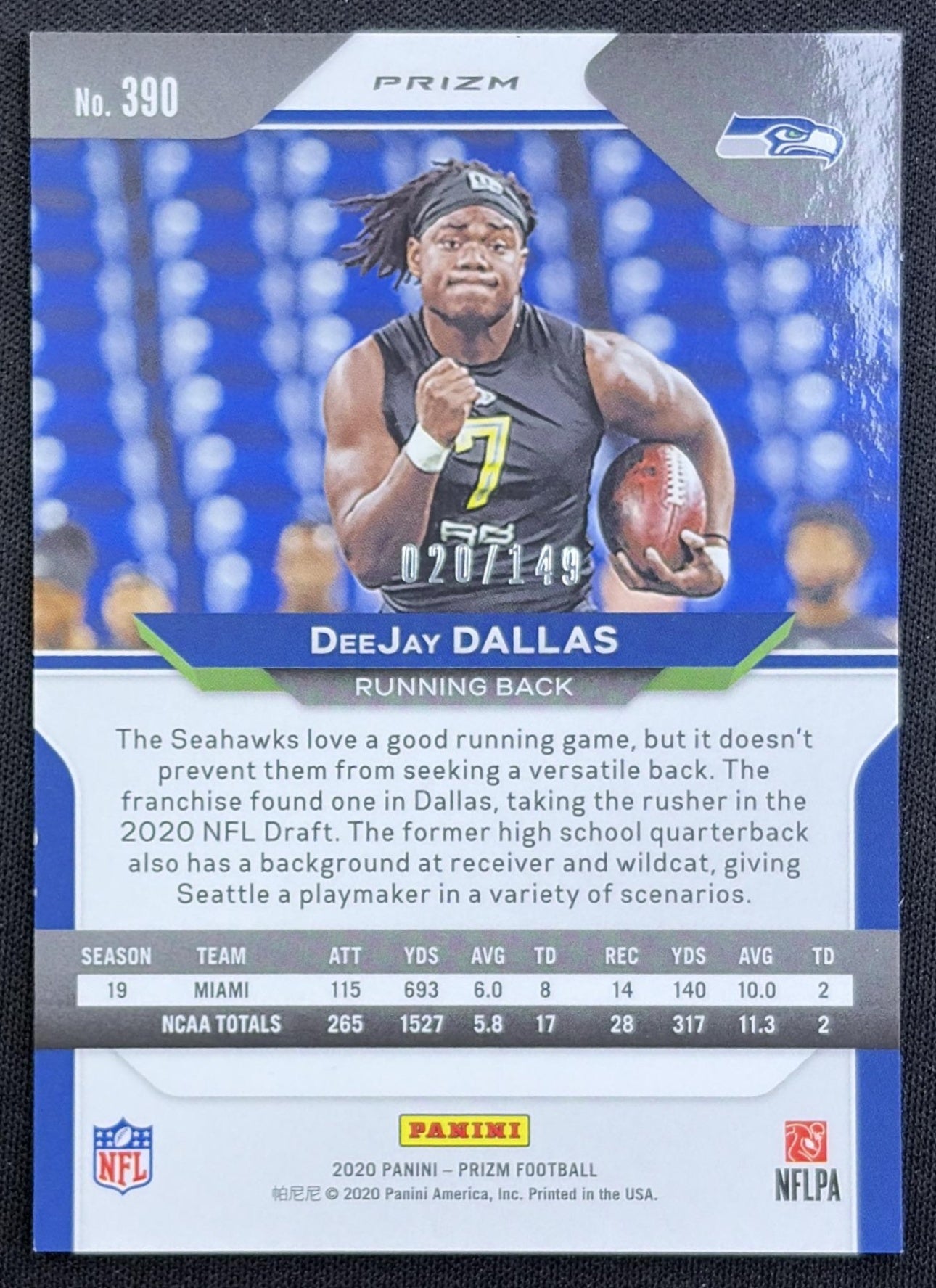 DeeJay Dallas 2020 Panini Prizm Red Wave /149 Seahawks