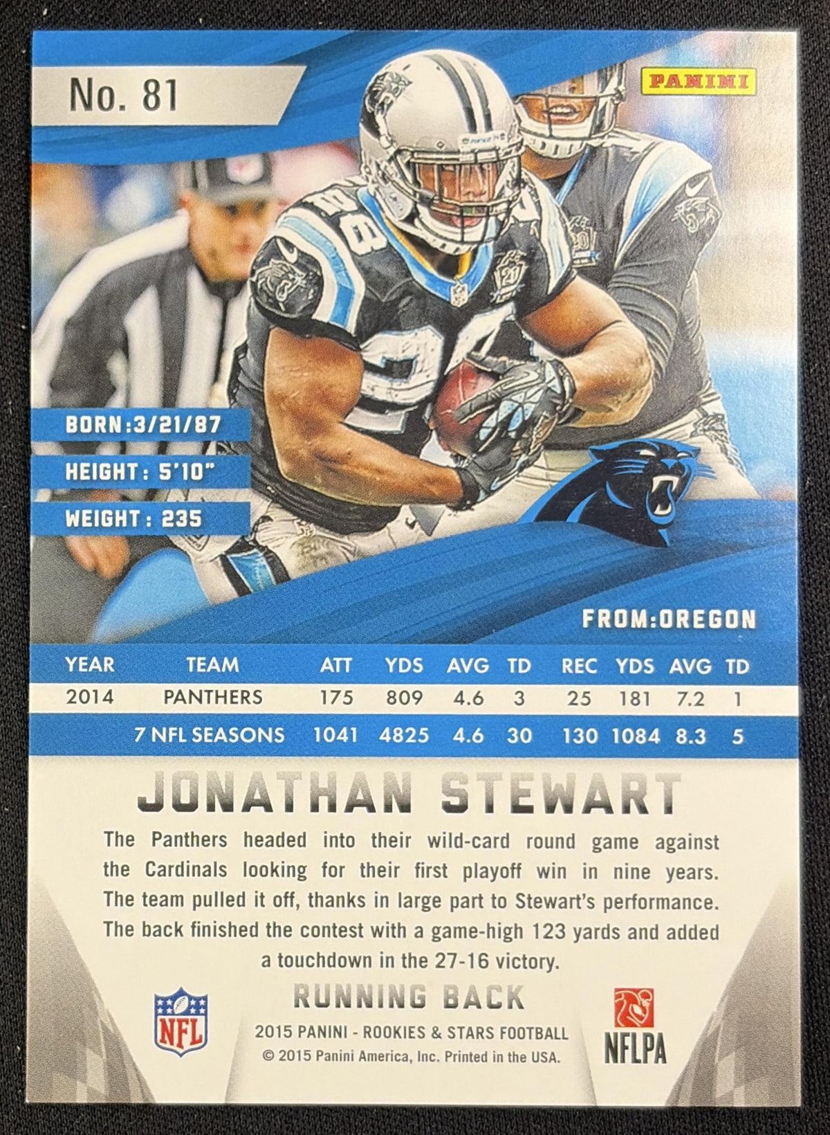 Jonathan Stewart 2015 Panini Rookies & Stars Red /299 Panthers