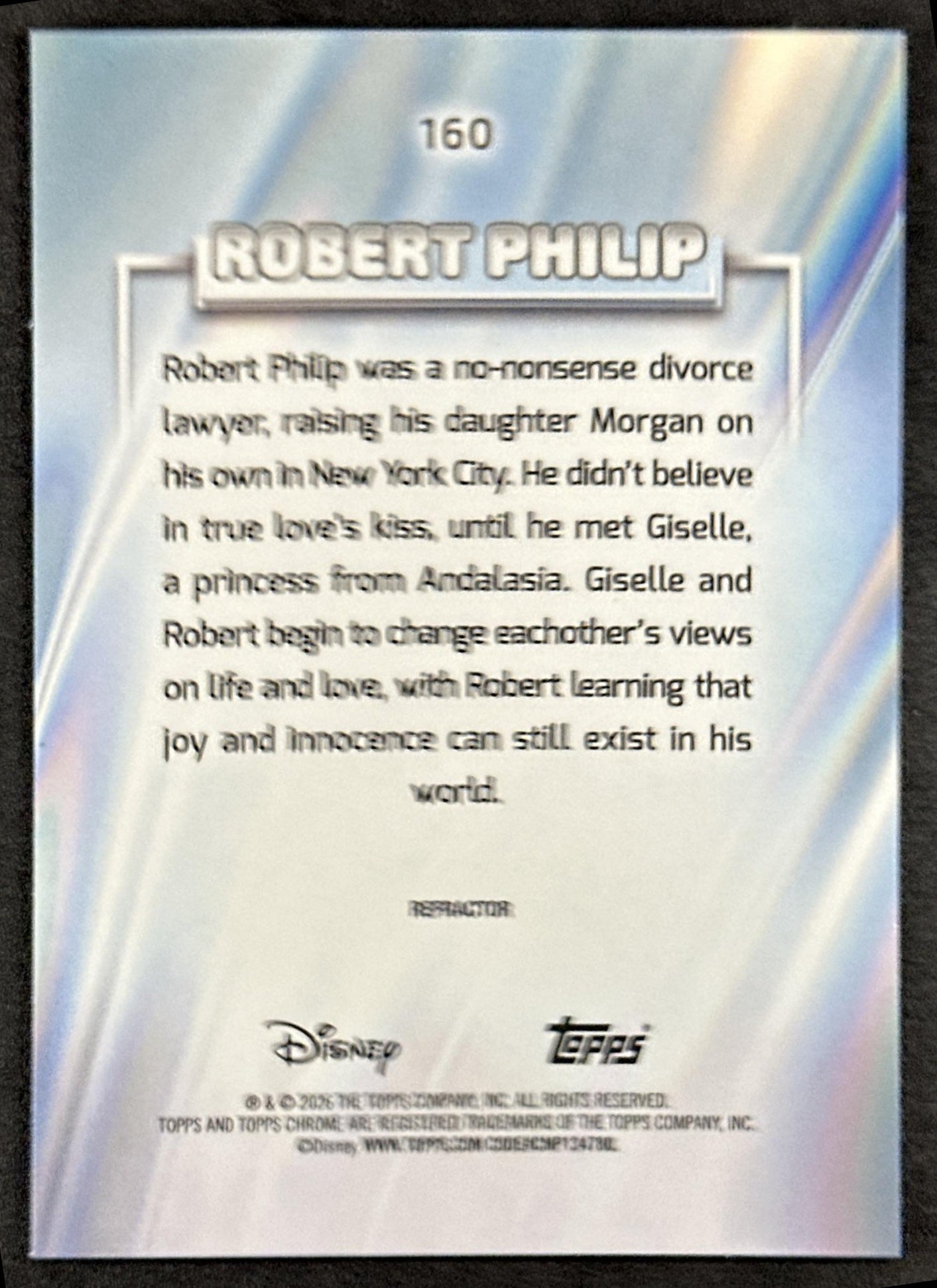 Robert Philip 2026 Topps Chrome Disney Refractor Enchanted Back