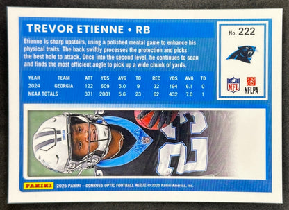 Trevor Etienne 2025 Donruss Optic Rated Rookie Panthers Sports Trading Card