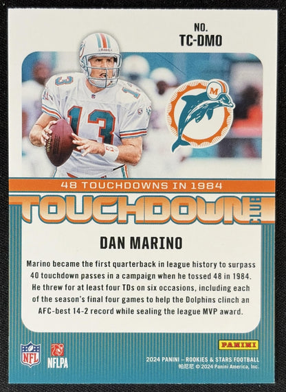 Dan Marino 2024 Panini Rookies & Stars Touchdown Club Dolphins Sports Trading Card