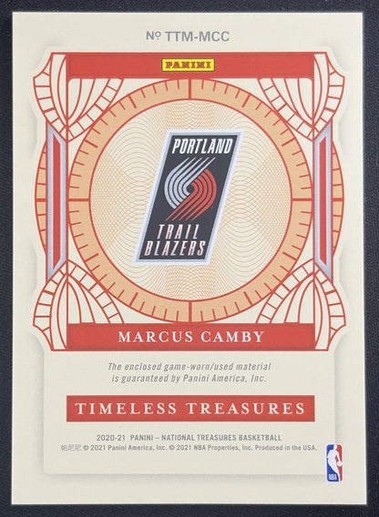 Marcus Camby 2020 Panini National Treasures Timeless Materials /99 Trail Blazers Portland Trail Blazers Sports Trading Card