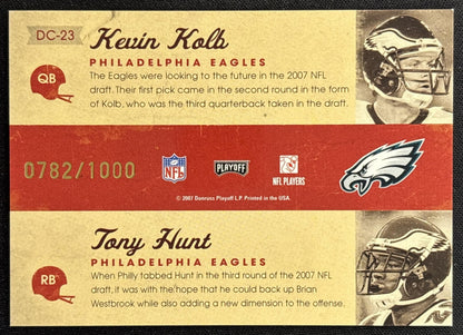 Kevin Kolb Tony Hunt 2007 Playoff Contenders Draft Class /1000 Eagles back