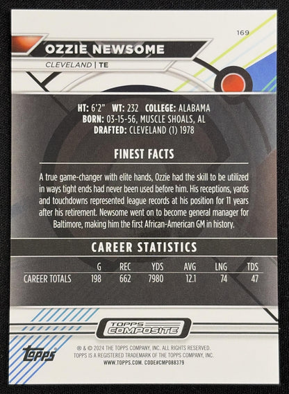 Ozzie Newsome 2023 Topps Composite Finest Blue Geometric Refractor /99 Browns Sports Trading Card