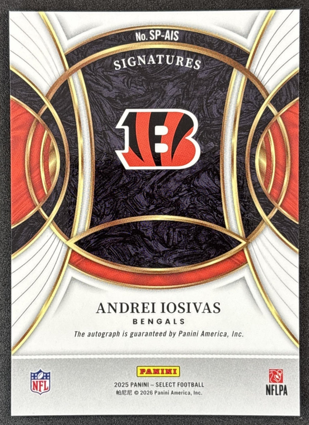 Andrei Iosivas 2025 Panini Select Signatures Bengals
