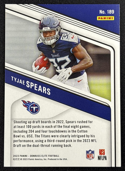 Tyjae Spears 2023 Panini Donruss Elite /999 Titans