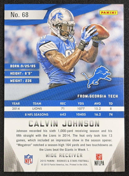 Calvin Johnson 2015 Panini Rookies & Stars Longevity Team Logo /50 Lions Detroit Lions