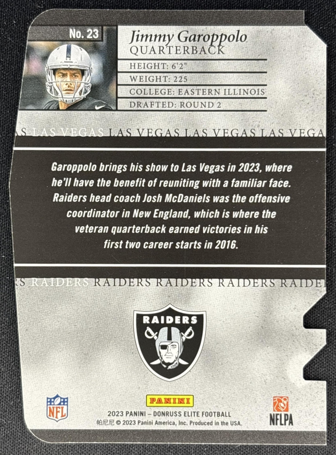 Jimmy Garoppolo 2023 Panini Donruss Elite 2003 Aspirations Die Cut /99 Raiders Sports Trading Cards