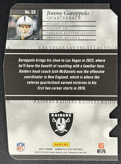 Jimmy Garoppolo 2023 Panini Donruss Elite 2003 Aspirations Die Cut /99 Raiders Sports Trading Cards