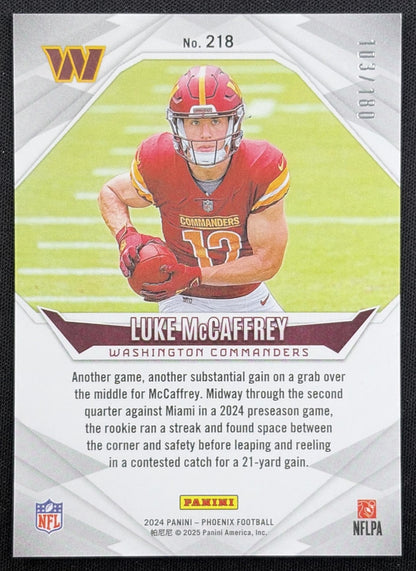 Luke McCaffrey 2024 Panini Phoenix Stars /180 Commanders