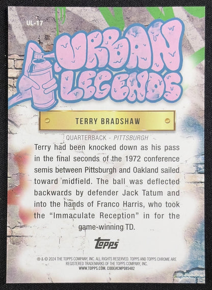 Terry Bradshaw 2024 Topps Chrome Urban Legends Steelers