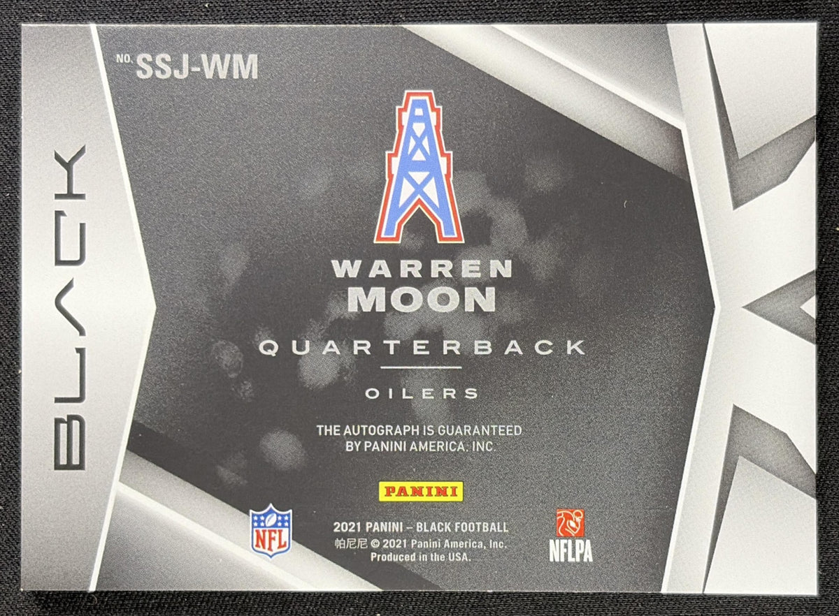 Warren Moon 2021 Panini Black Gridiron Insignia Auto Emerald /10