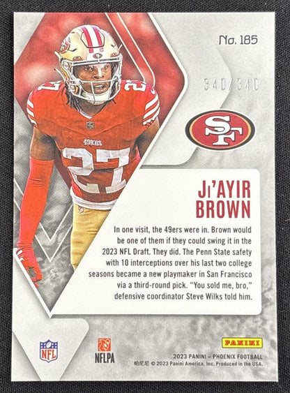 Ji Ayir Brown 2023 Panini Phoenix Fire Burst /340 49ers