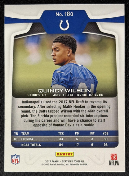 Quincy Wilson 2017 Panini Certified /999 Colts back