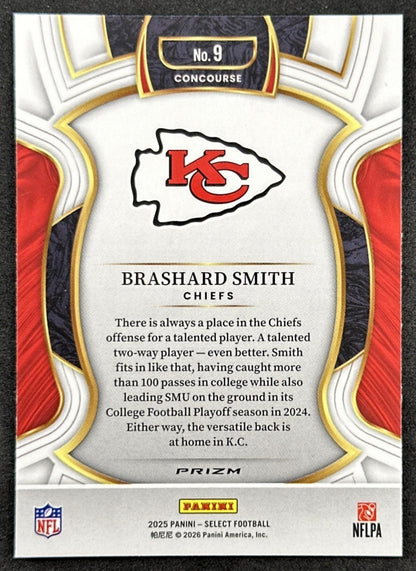 Brashard Smith 2025 Panini Select Concourse Black and Green Prizm Shock Chiefs Back