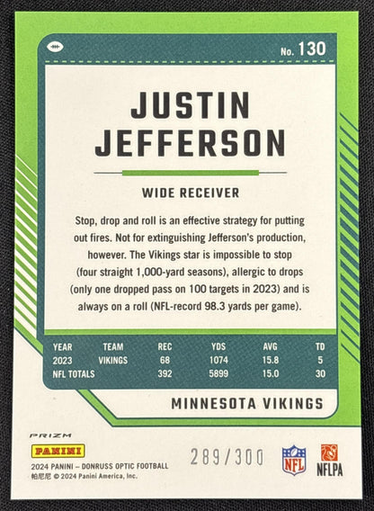 Justin Jefferson 2024 Panini Donruss Optic Wave /300 Vikings