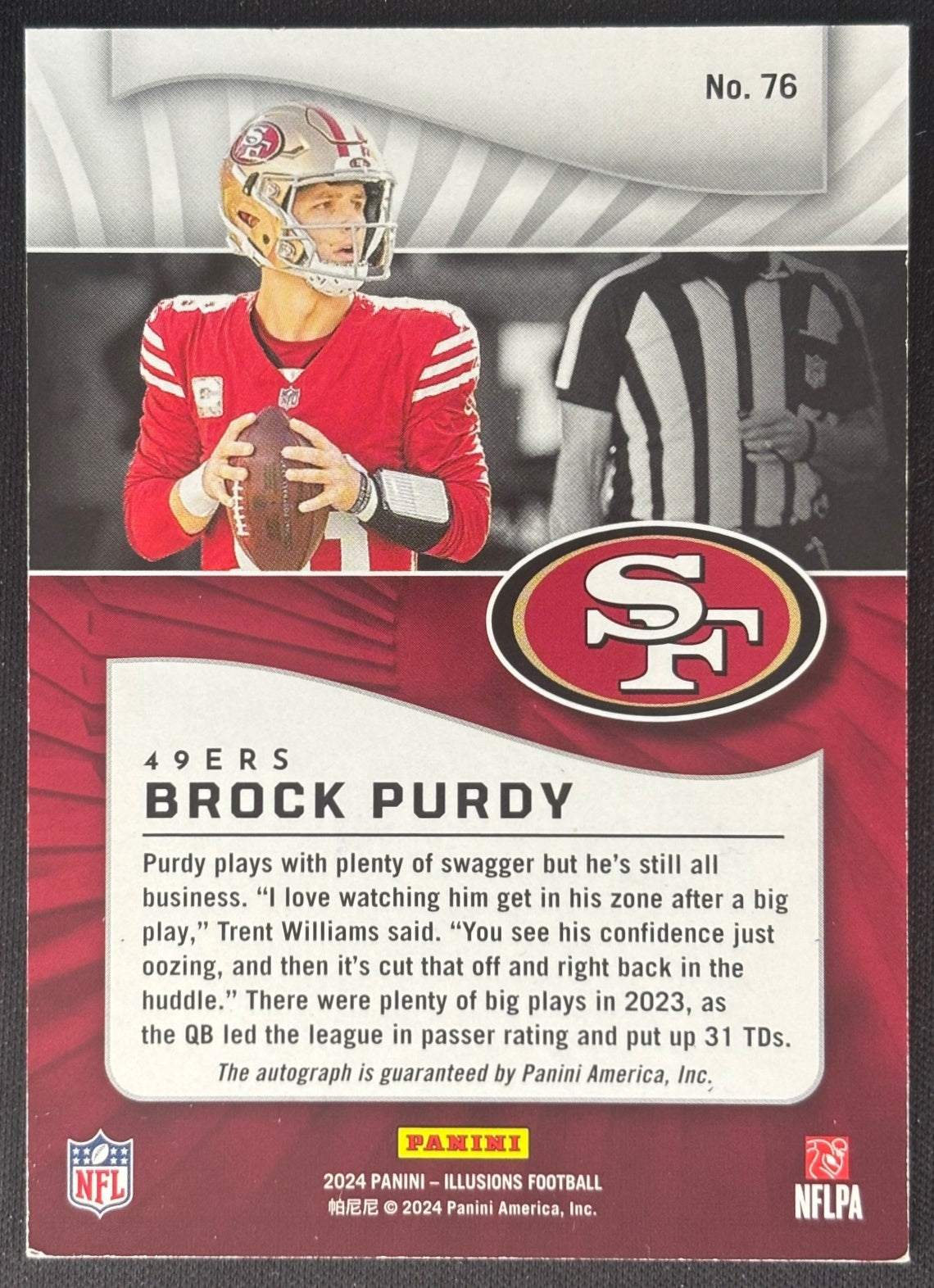 *Minor Damage* Brock Purdy 2024 Panini Illusions Trophy Collection Signatures Gold /10 49ers Sports Trading Cards
