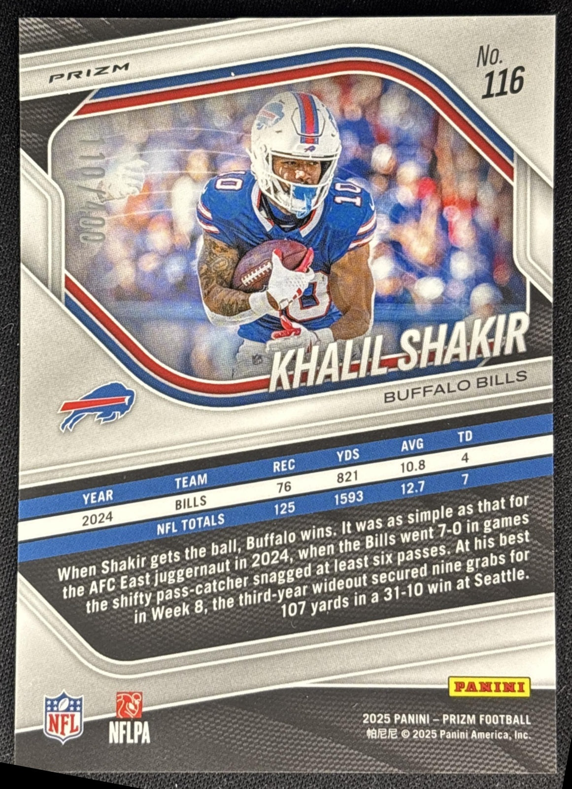 Khalil Shakir 2025 Panini Prizm Pandora /400 Bills Sports Trading Cards