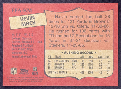 Kevin Mack 2013 Topps Archives Fan Favorite Auto Browns Sports Trading Card