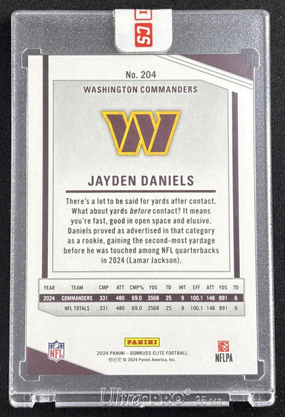 Jayden Daniels 2024 Panini Donruss Elite /999 Commanders Sports Trading Card