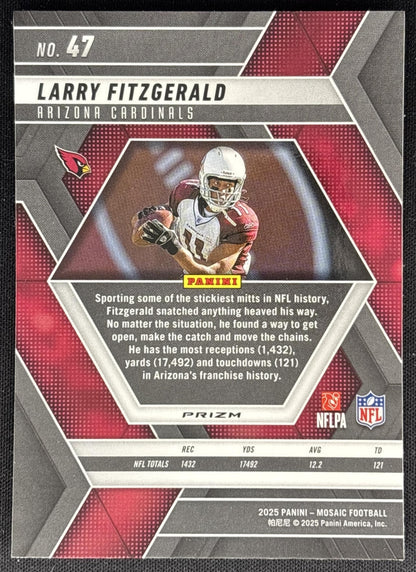 Larry Fitzgerald 2025 Panini Mosaic Green Prizm Cardinals Sports Trading Cards