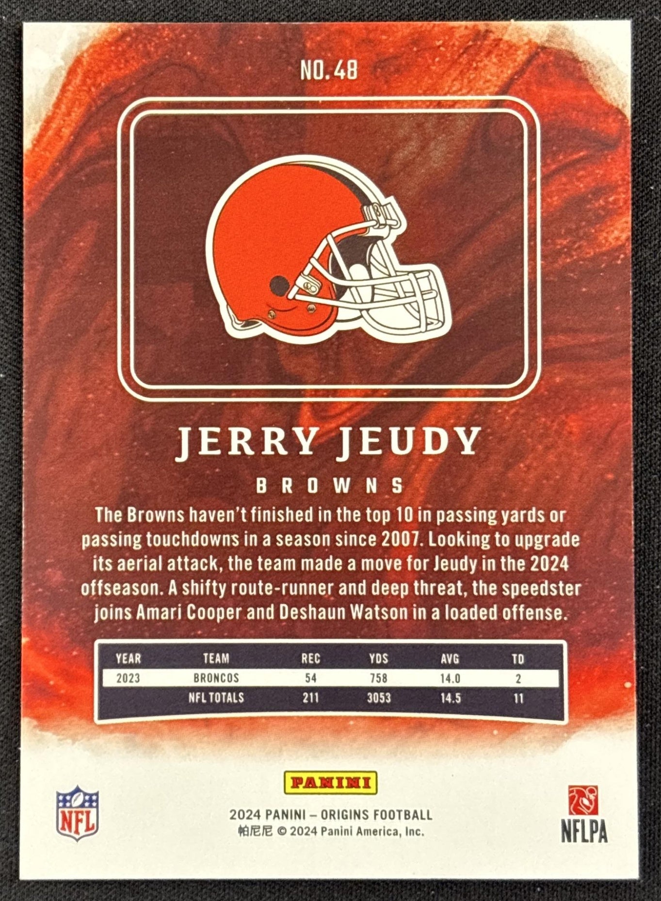 Jerry Jeudy 2024 Panini Origins Orange /125 Browns