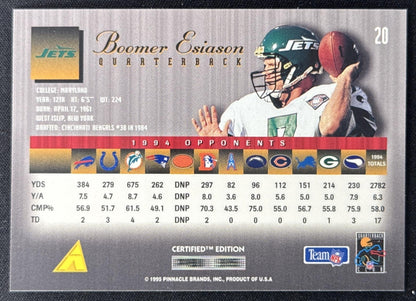 Boomer Esiason 1995 Pinnacle Select Certified Jets Sports Trading Card