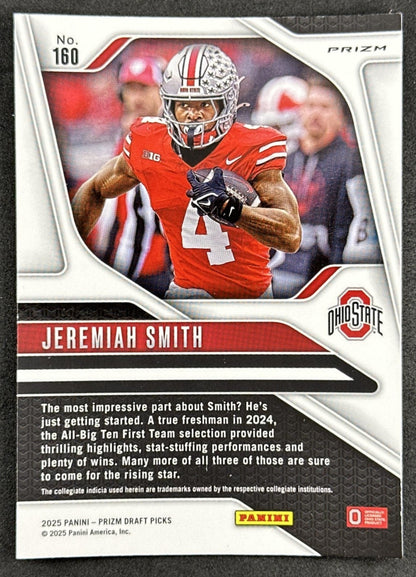 Jeremiah Smith 2025 Panini Prizm Draft Picks Red Ice Buckeyes