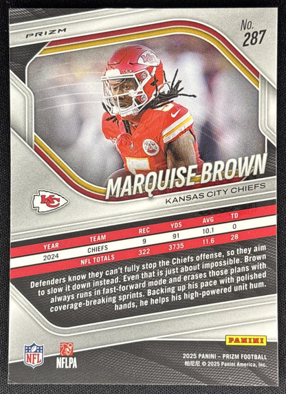 Marquise Brown 2025 Panini Prizm White Disco Chiefs Sports Trading Cards