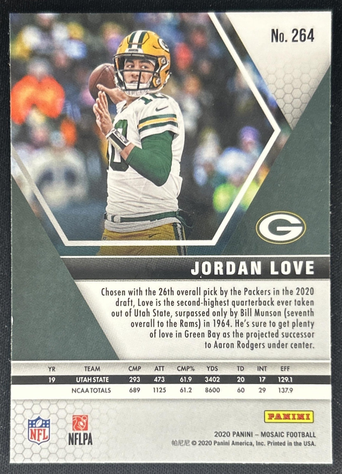 Jordan Love 2020 Panini Mosaic NFL Debut Packers back