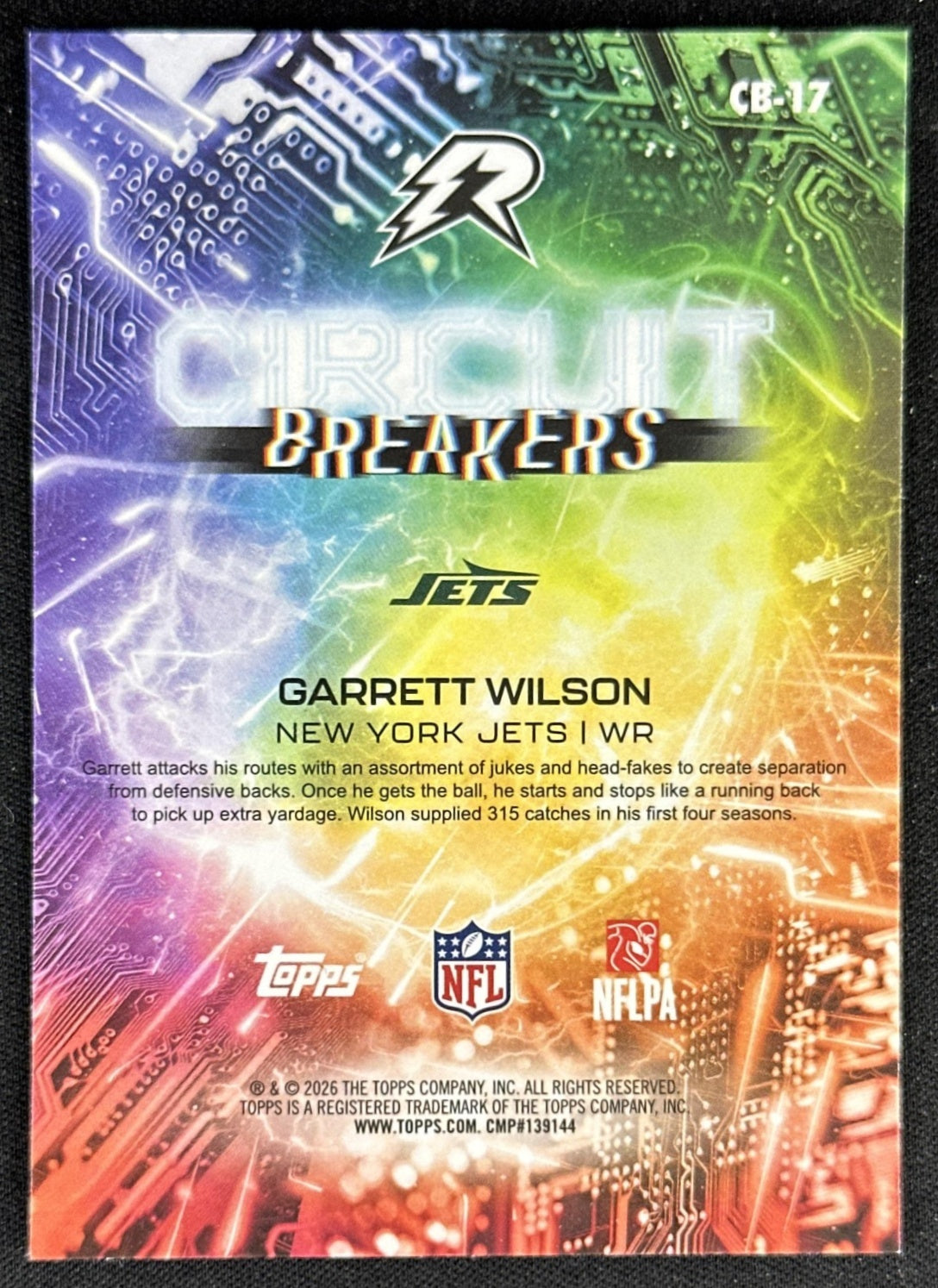 Garrett Wilson 2025 Topps Resurgence Circuit Breakers Jets