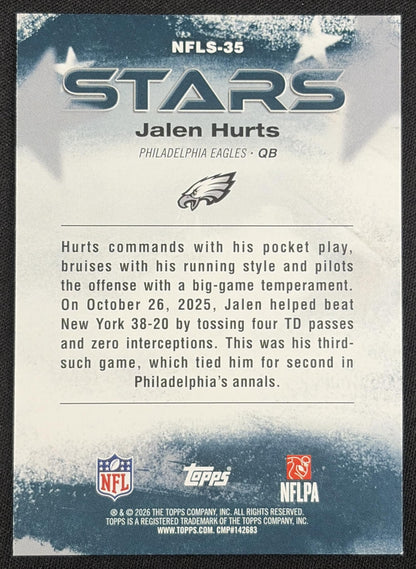 Jalen Hurts 2026 Topps NFL Stars Eagles