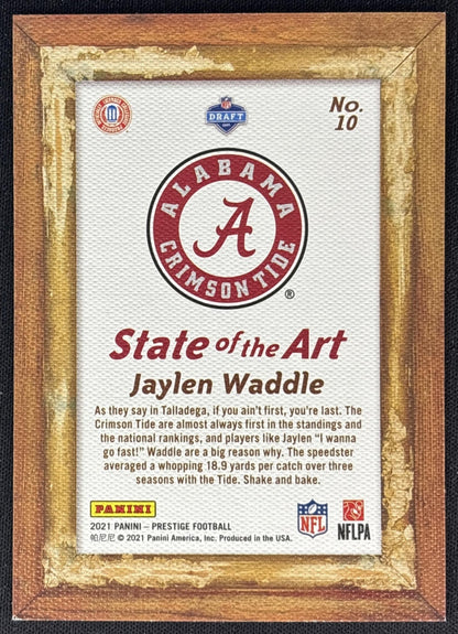 Jaylen Waddle 2021 Panini Prestige State of the Art Crimson Tide Back