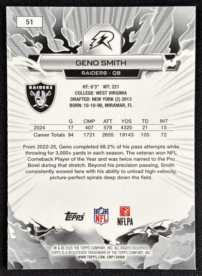 Geno Smith 2025 Topps Resurgence Raiders