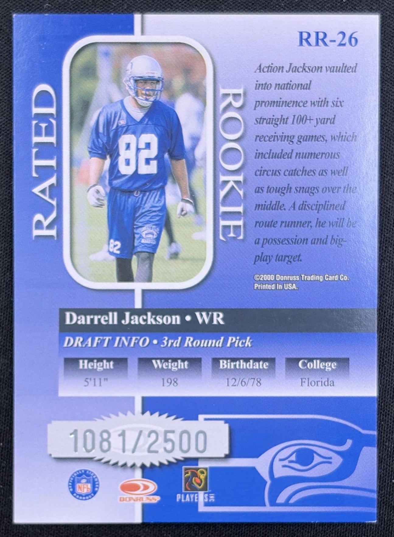 Darrell Jackson 2000 Playoff Prestige /2500 Seahawks back