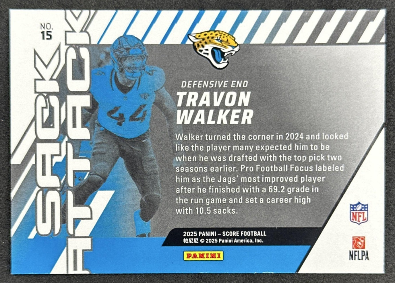 Travon Walker 2025 Panini Score Sack Attack Jaguars