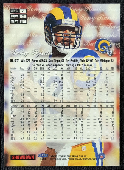 Tony Banks 1997 Fleer Flair Showcase Row 0 Showcase Rams