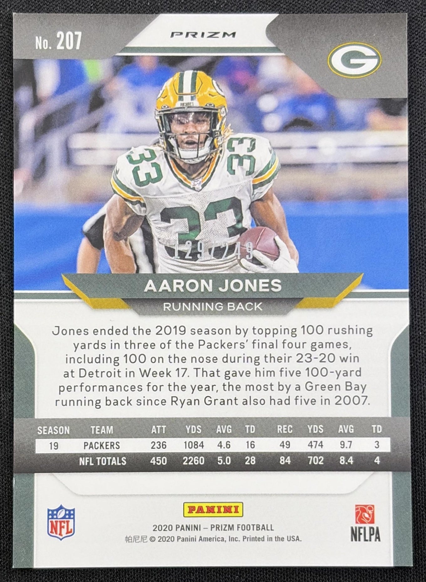 Aaron Jones 2020 Panini Prizm Orange /249 Packers
