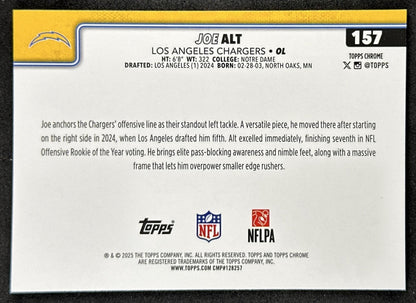 Joe Alt 2025 Topps Chrome Sapphire Chargers