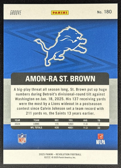 Amon-Ra St. Brown 2025 Panini Revolution Groove Lions Sports Trading Cards