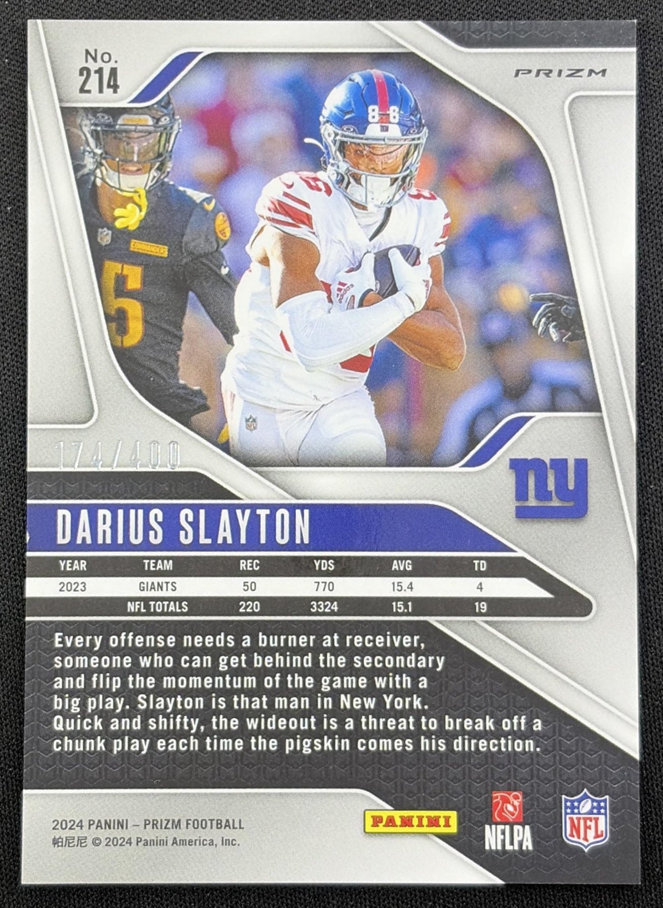 Darius Slayton 2024 Panini Prizm Pandora /400 Giants New York Giants