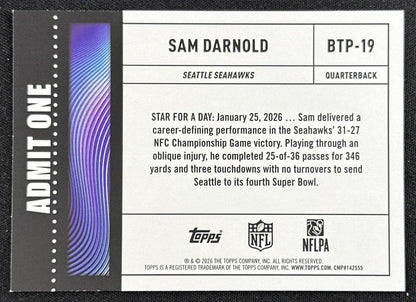 Sam Darnold 2026 Topps Flagship Big Ticket Players Seahawks