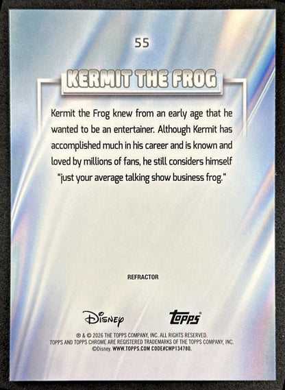 Kermit the Frog 2026 Topps Chrome Disney Refractor Muppets Back