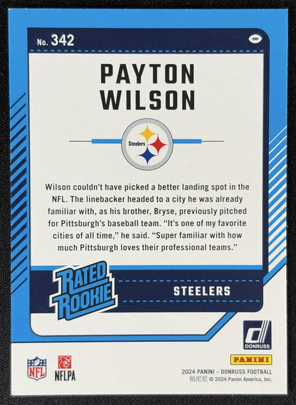 Payton Wilson 2024 Panini Donruss Steelers