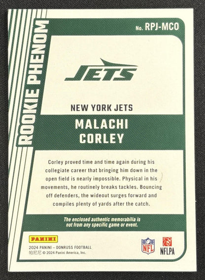 Malachi Corley 2024 Panini Donruss Rookie Phenom Jerseys Jets