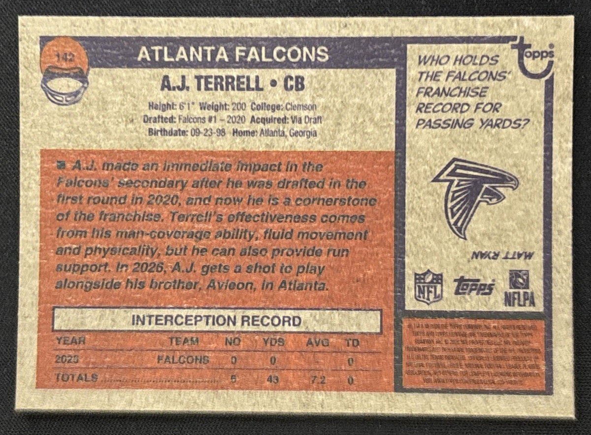Atlanta Falcons 2026 Topps Heritage Chrome Pink Sparkle Falcons Sports Trading Card