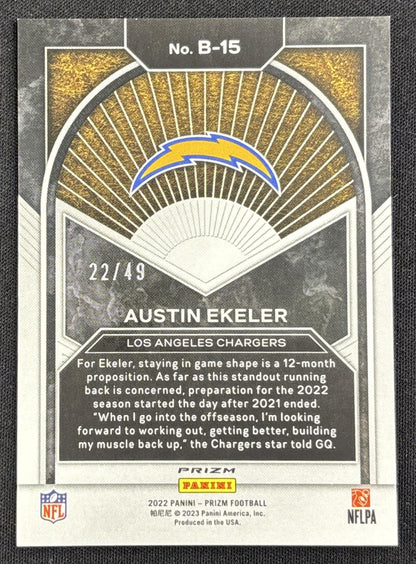 Austin Ekeler 2022 Panini Prizm Brilliance Prizms Purple Power /49 Chargers